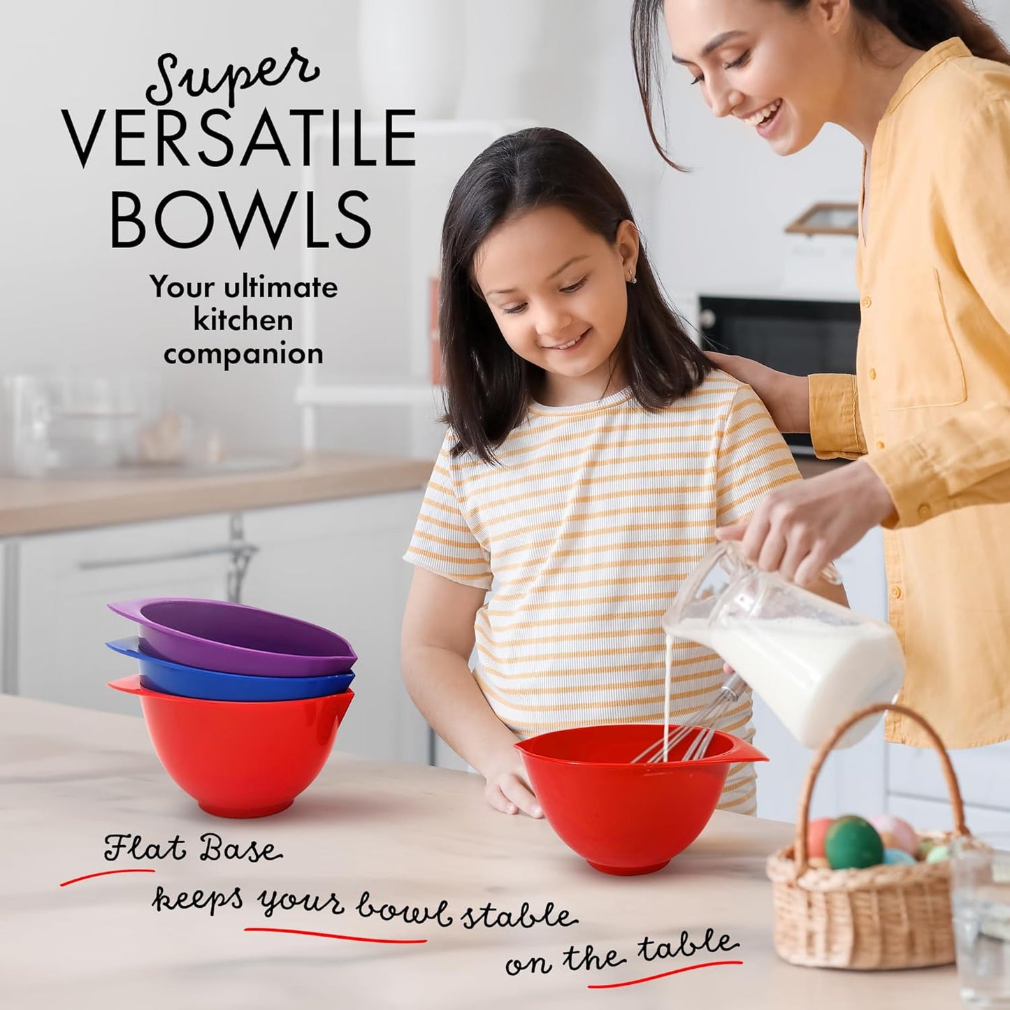 set of 3 plastic mixing bowls for children