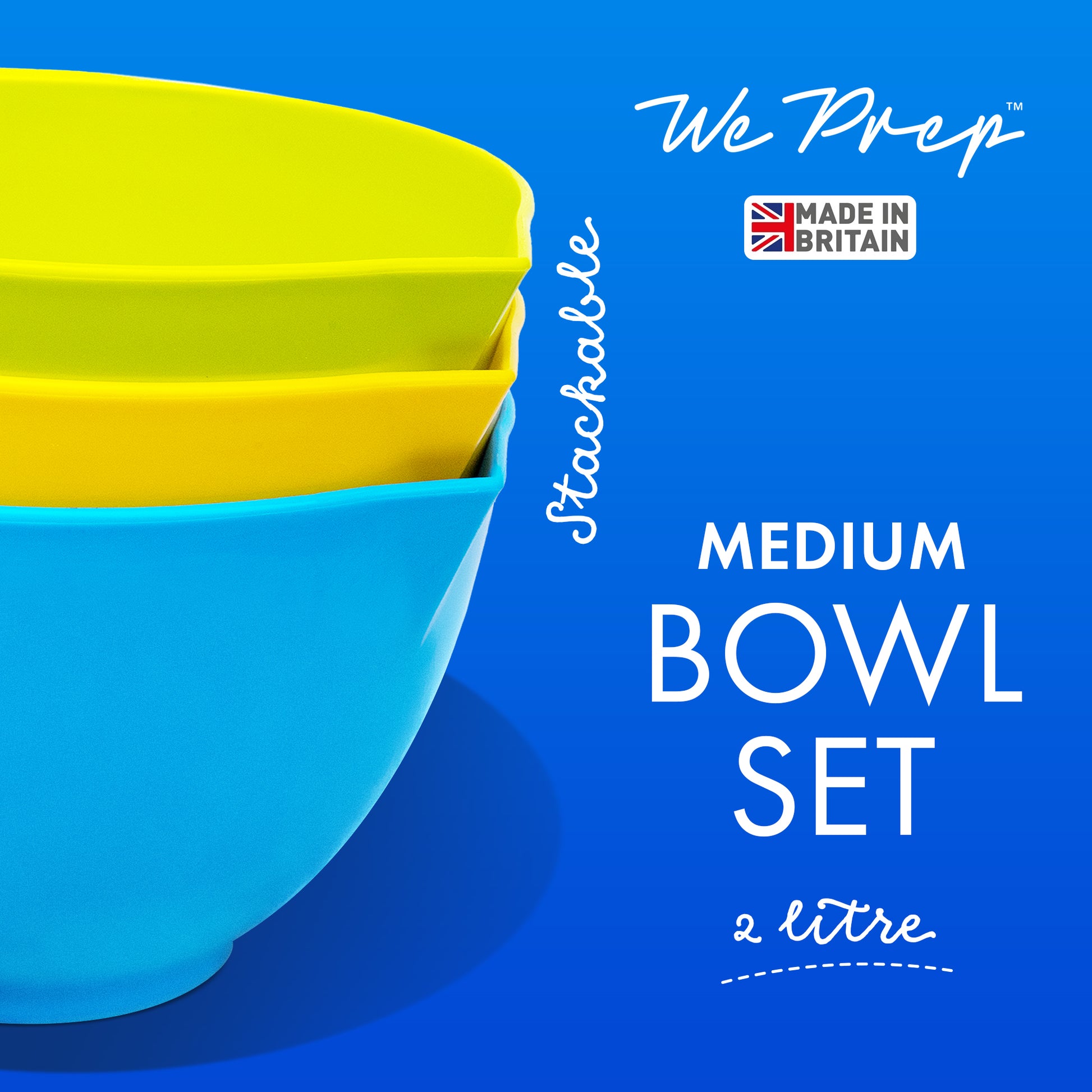 2 Litre plastic mixing bowls set of 3 for baking