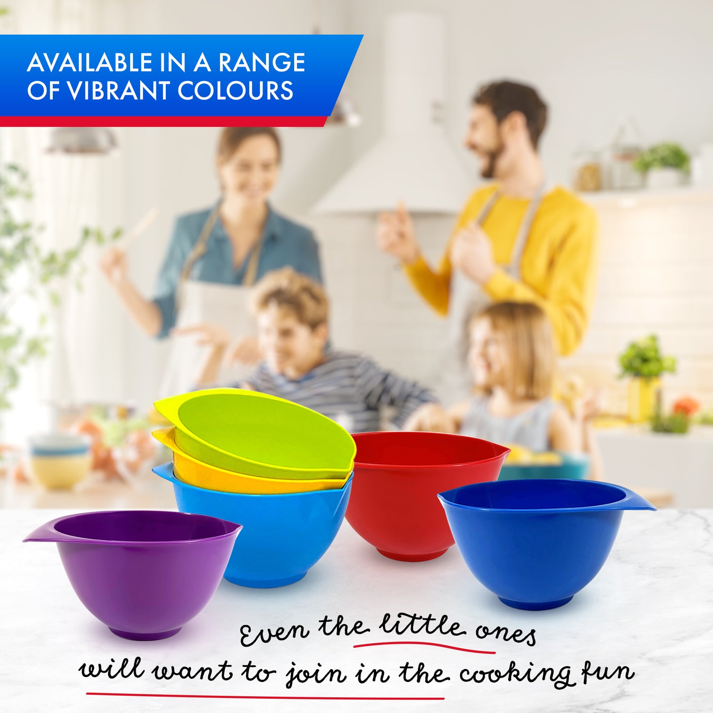 WePrep's range of 2L plastic mixing bowls