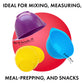 Colourful mixing bowls for baking and cooking