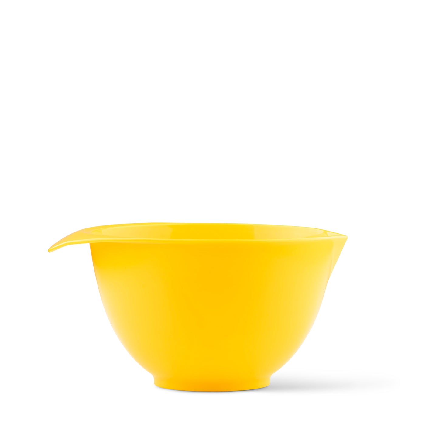 2 Litre yellow plastic mixing bowl with handle and spout