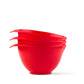 Red mixing bowls set of 3 with handle and spout for baking, microwave safe and dishwasher safe