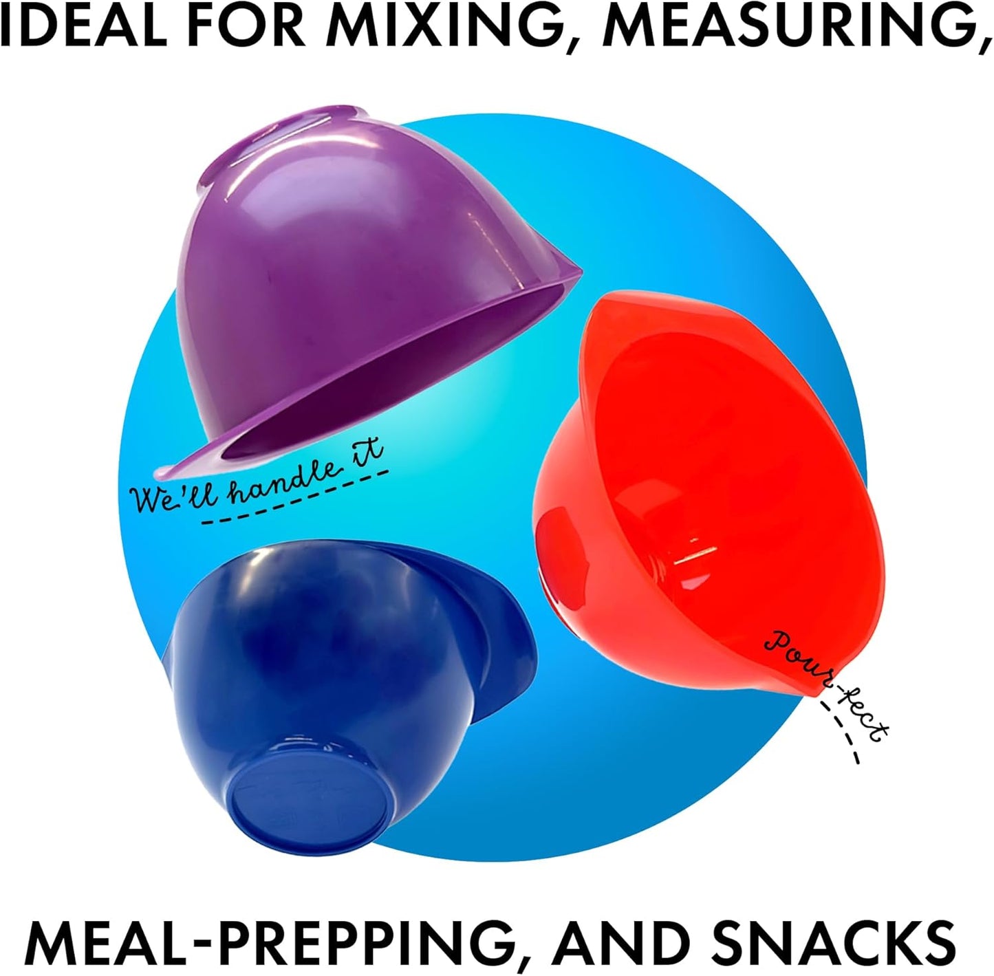 mixing bowls for mixing, measuring and meal prep