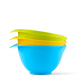 yellow, light blue and light green plastic mixing bowls set of 3