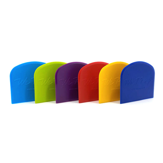 Colourful Plastic Dough Cutters and Dough Scrapers set of 6