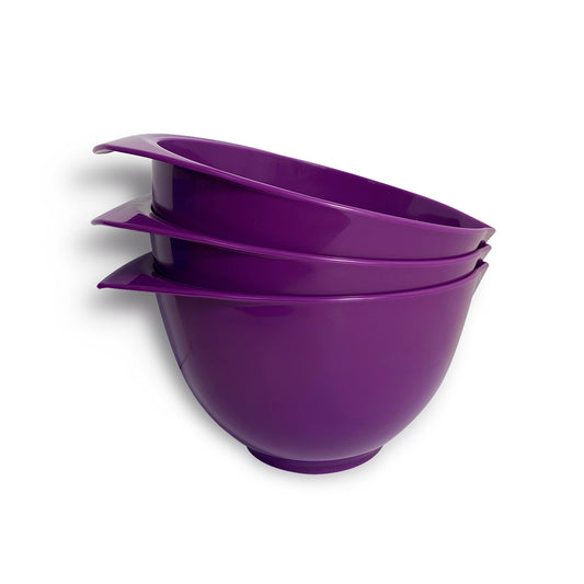 Purple mixing bowl set with handles and spouts - WePrep