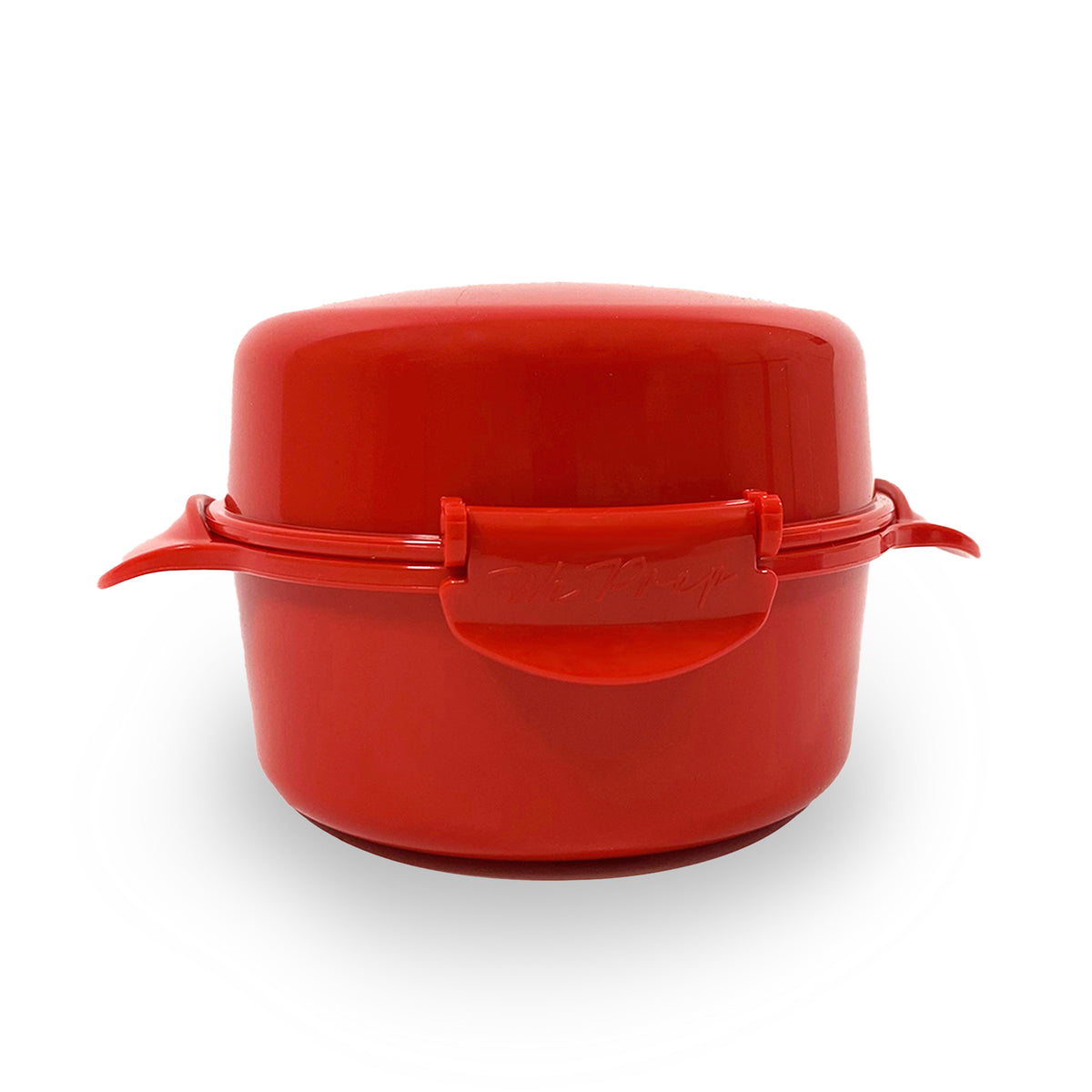 red plastic microwave egg poacher and cooker